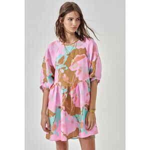 Alcala Linen Dress by Lanhtropy in Aquarela One Size Organic Bohemian Boho Beach